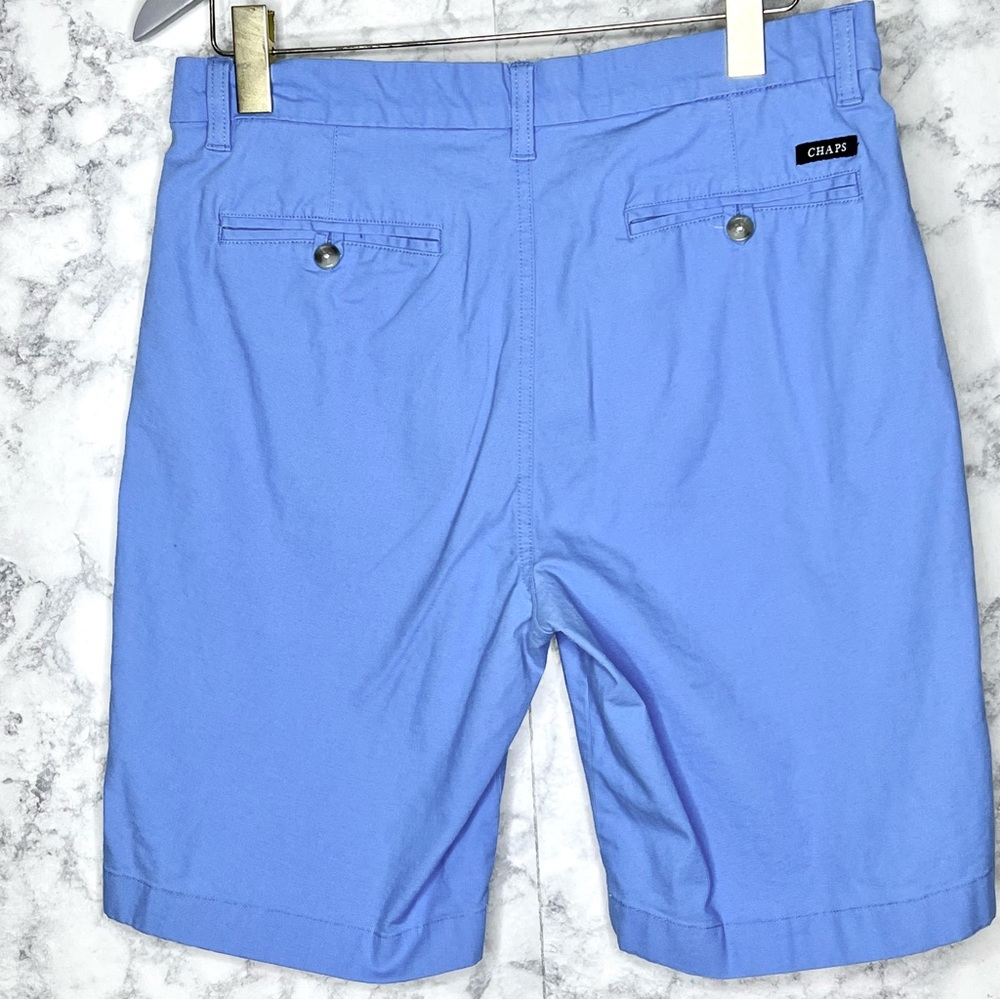 Chaps Mens Blue Y2K Flat Front Stretch Chino Shorts Size 32 - Picture 2 of 7